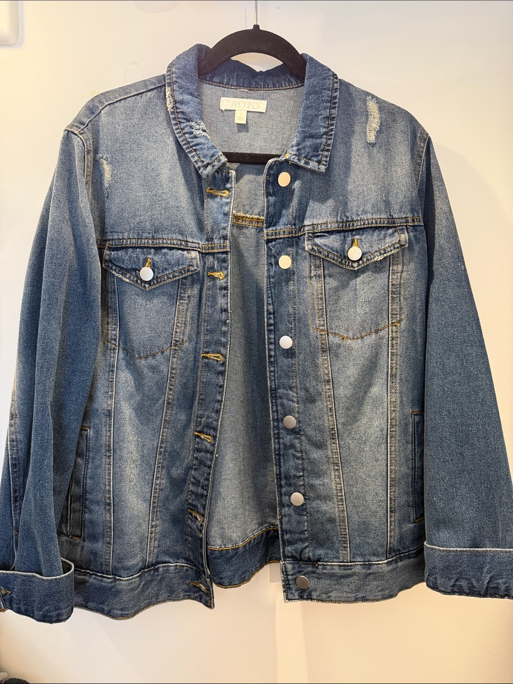 Abound Distressed Light Blue Denim Jean Jacket